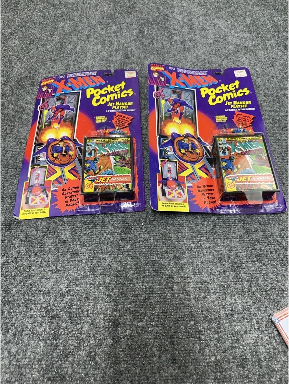(2) X-Men Pocket Comics Jet Hangar ToyBiz 1994 Magneto Cyclops vs Figure NEW